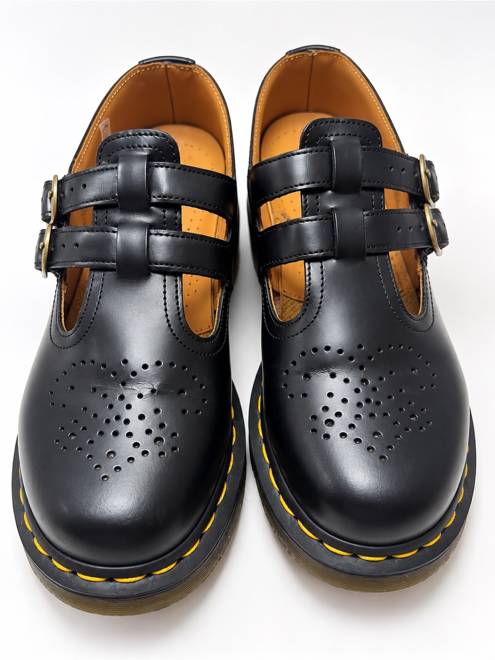 Dr. Martens 12916 Black Leather Double Buckle Mary Jane Shoes Women’s US 8 EU 39